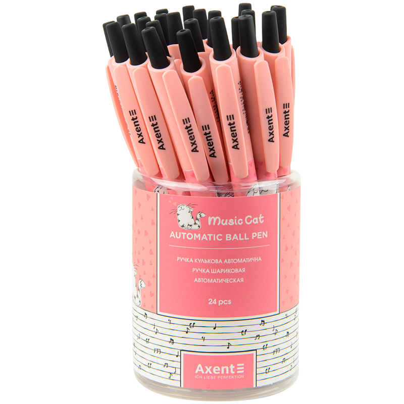 Ручка шариковая автоматическая Music Cat, синяя, AB1090-28-A 1