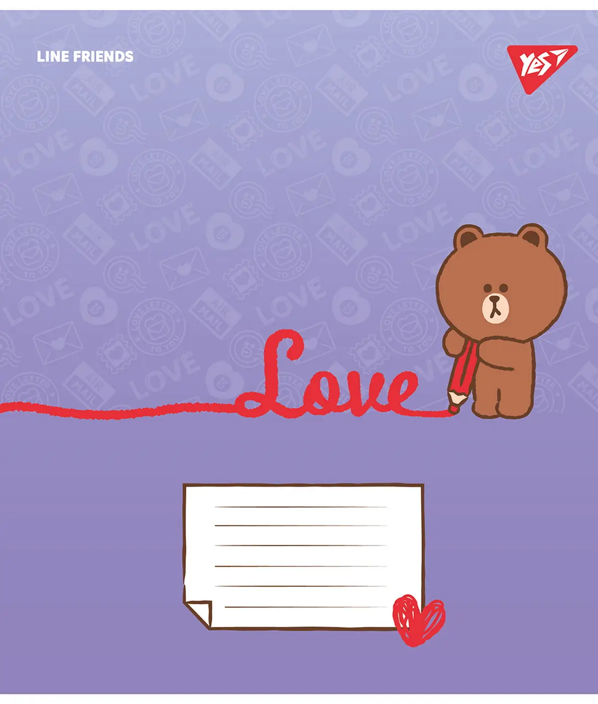 Зошит 12 лін. YES Line Friends. Love letter, 766948 1