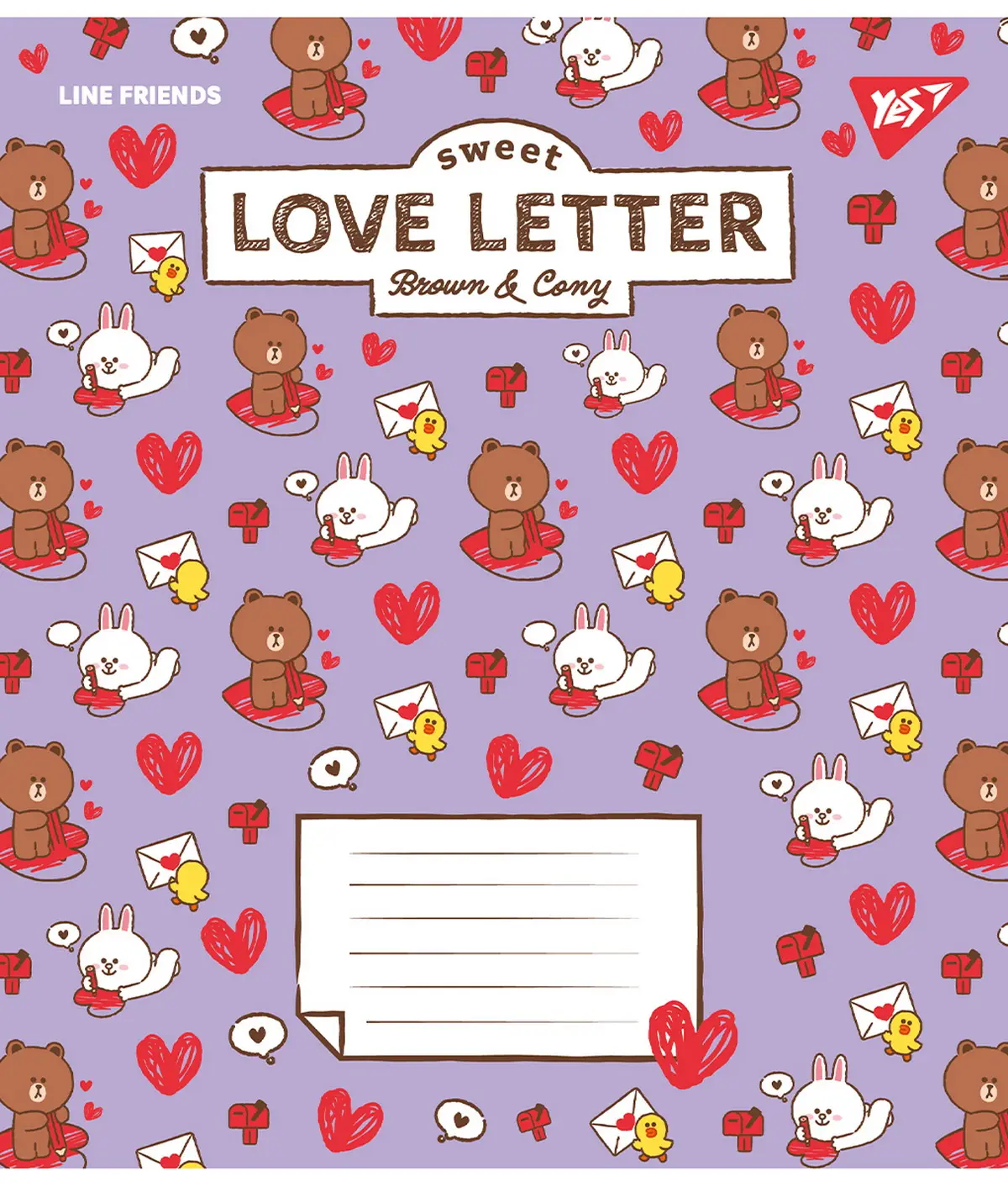 Зошит 12 лін. YES Line Friends. Love letter, 766948 3