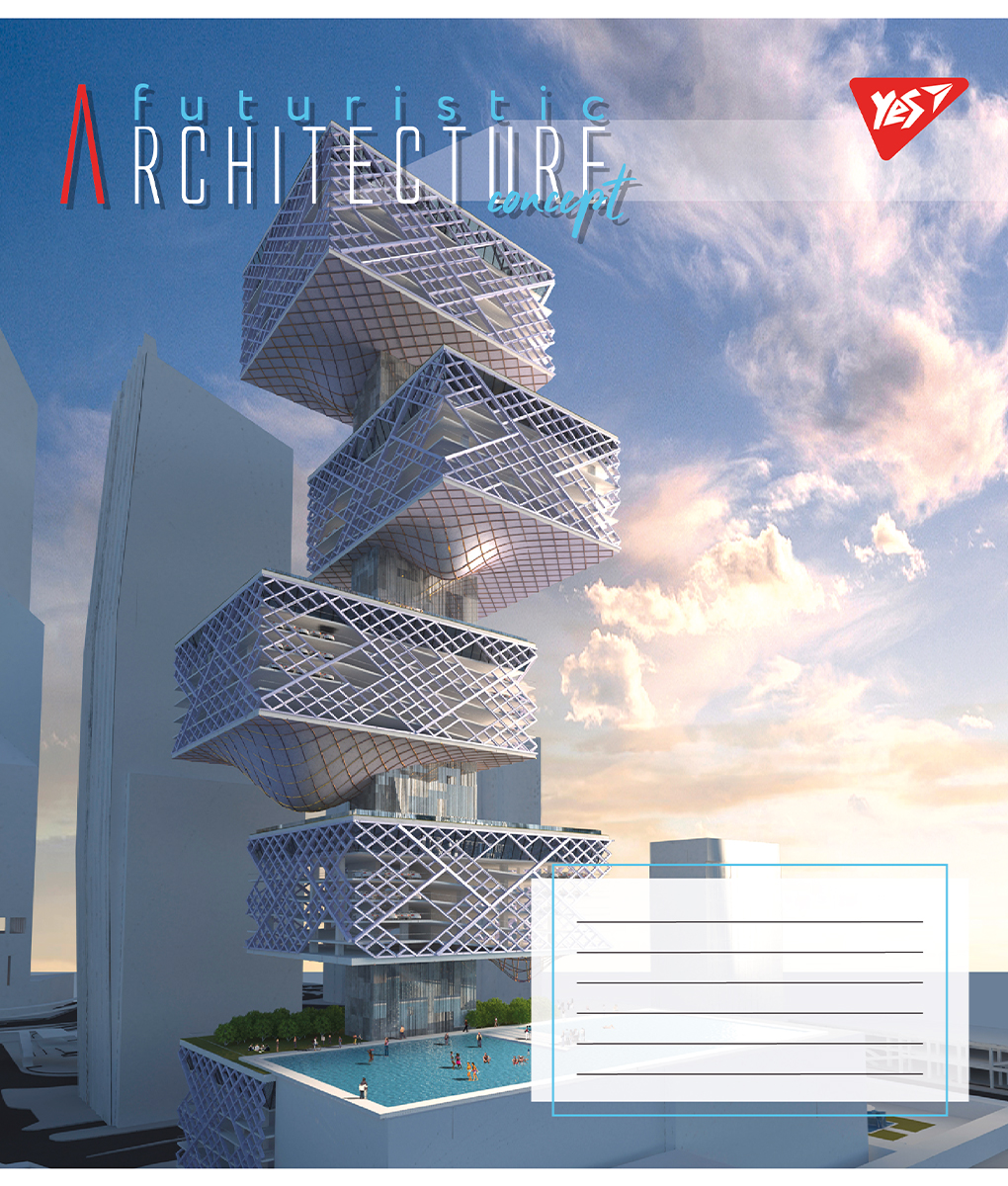 Тетрадь 24 кл. YES Futuristic architecture, 767017 3