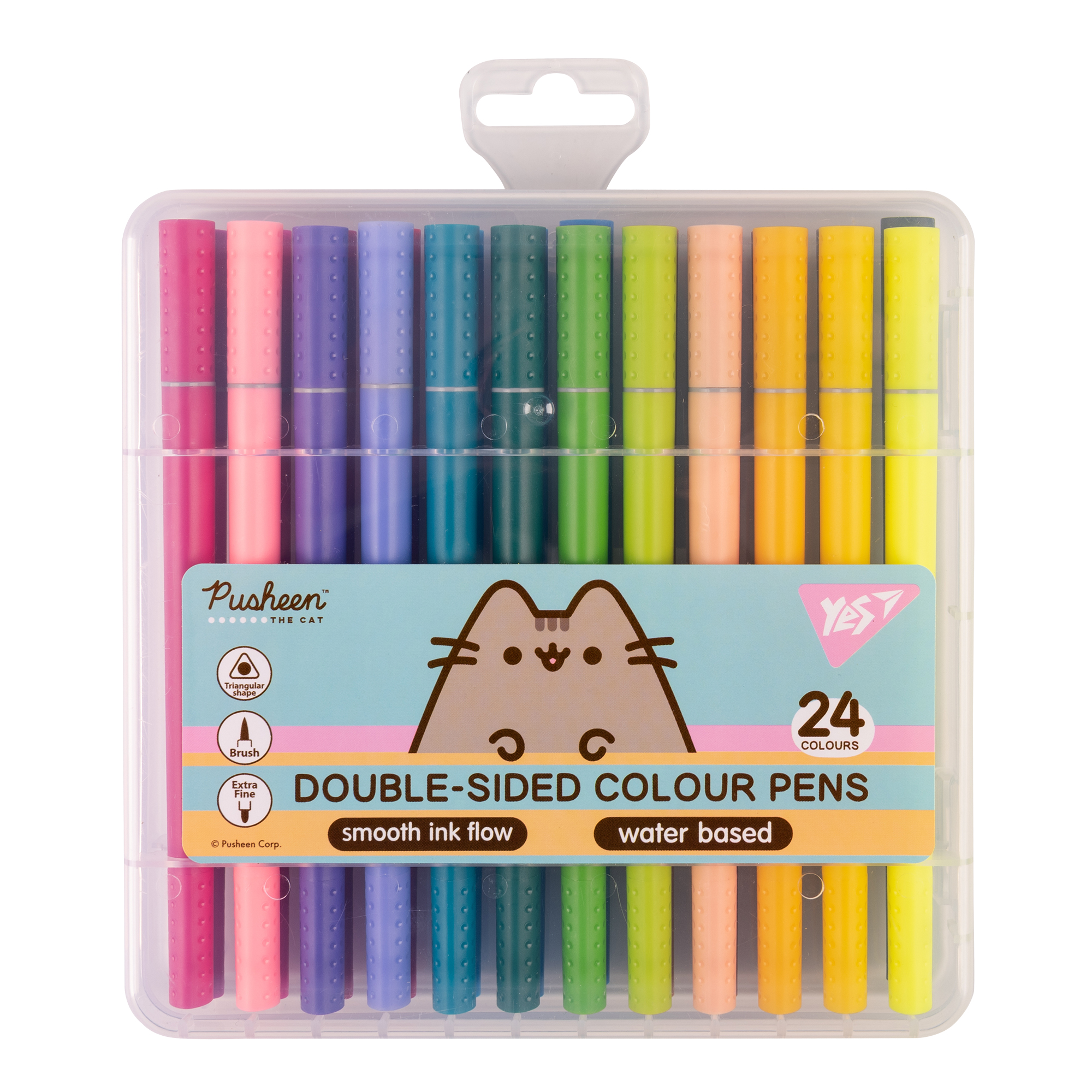 Фломастеры 24 цв. "Pusheen" двусторонние, 650562 Yes