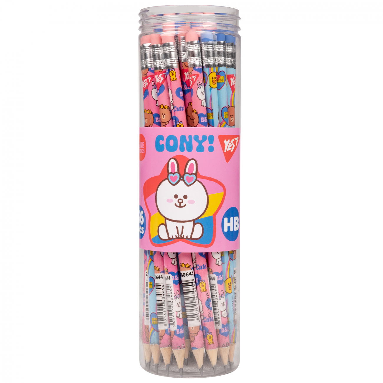 Олівець ч/гр круглий з гумк. у пл. тубі "Line Friends. Heroes" (36 шт.), 280644 Yes 1