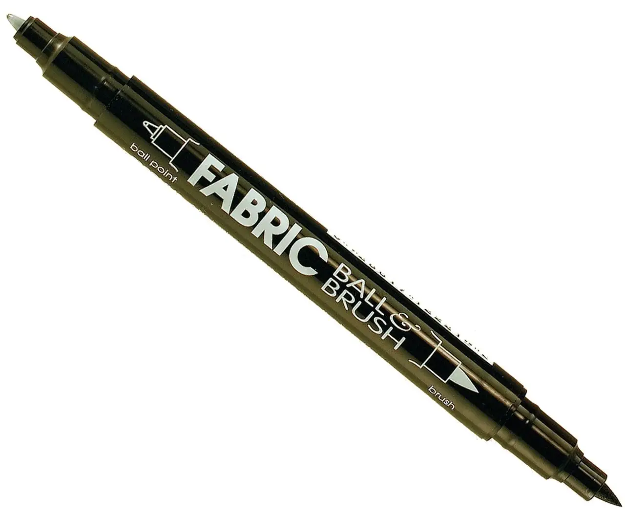 Маркер Чорний, д/св. тканин, двосторонній, 0,75мм, 1-2мм, 122-S, Fabric ball&Brush, Marvy
