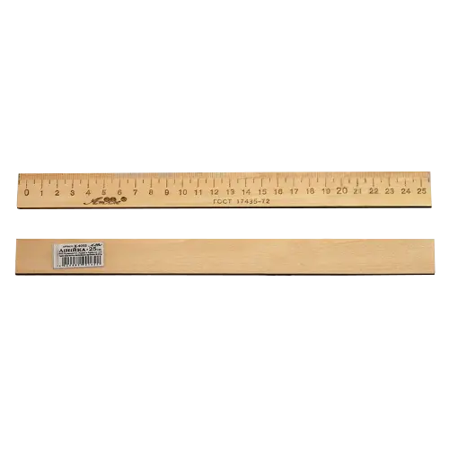 Лінійка 25 см дерев`яна, К-4055, ТМ "Атлас" 1
