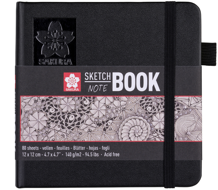 Блокнот для графіки Sakura Sketch, 140 г/м2, 12*12 см, 80 арк, кремово-білий, Sakura