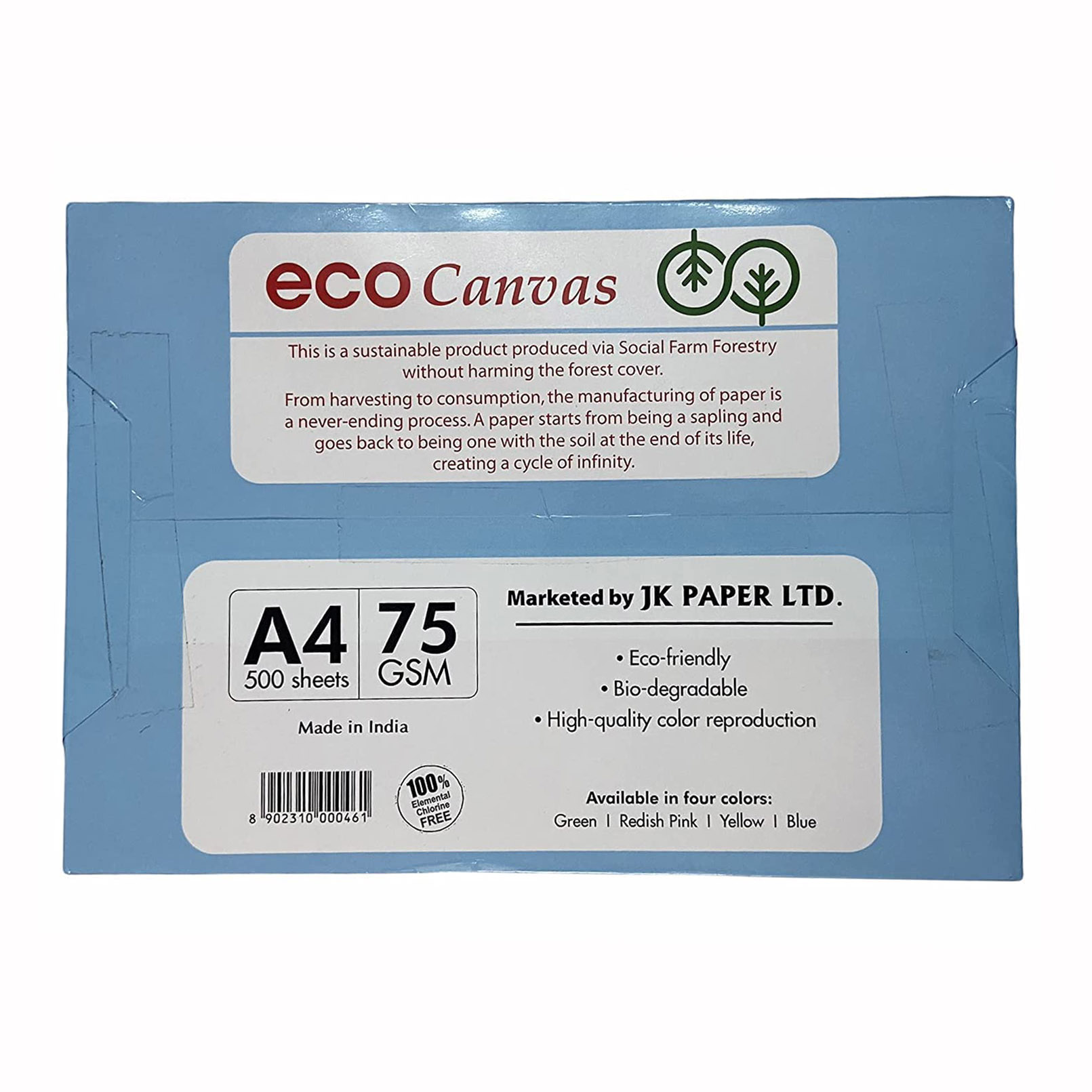 Бумага А4 500 л, 75 г/м², пастель Blue (голубой) ECO Canvas 4