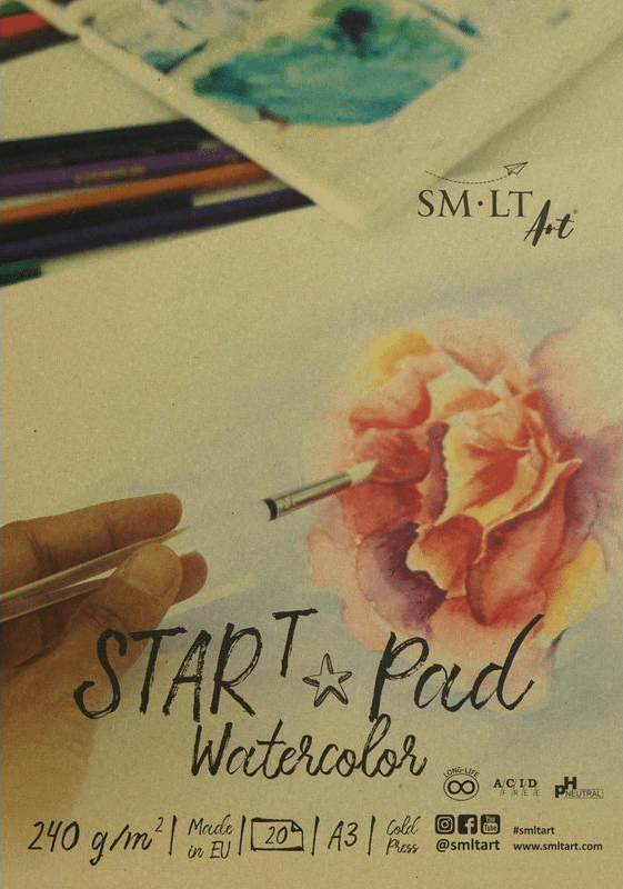Склейка для акварели START А3, 240 г/м², 20 л, Smiltainis