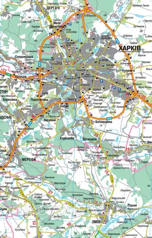Карта автошляхів Харківська область, м-б 1:250 000, (у) 1942 2