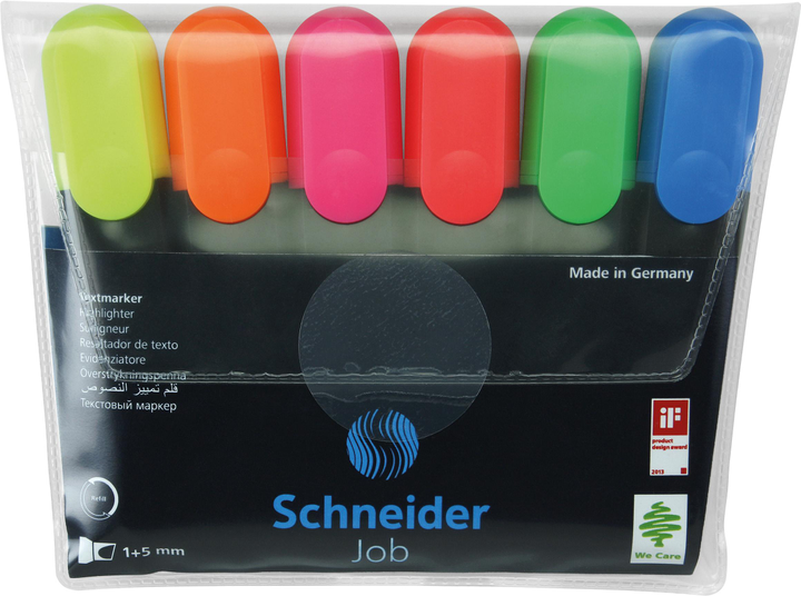Набір текстових маркерів Schneider Job 150, 6 кол. в блістері, S115096, S115096*