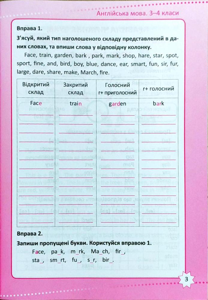 Репетитор. Англійська мова. 3-4 класи. Букви та звуки (у), 03974 3