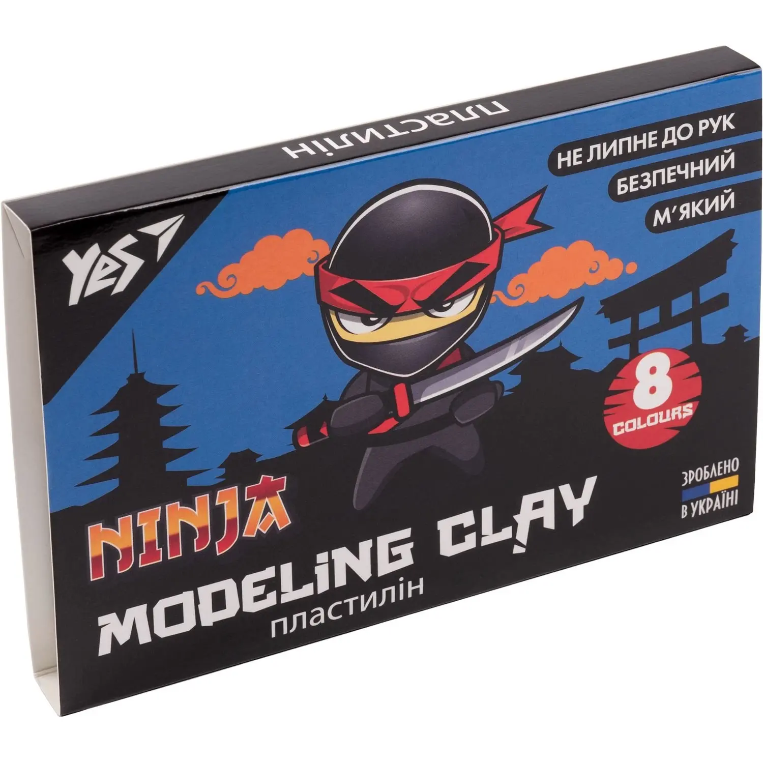 Пластилін 8 кол. "Ninja" 160 г, 540630 Yes