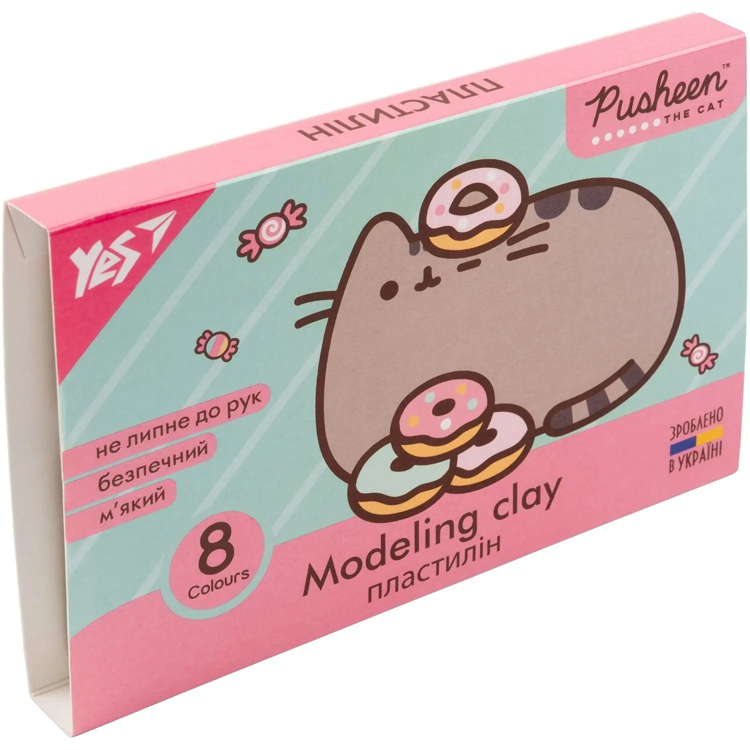 Пластилін 8 кол. "Pusheen" 160 г, 540632 Yes