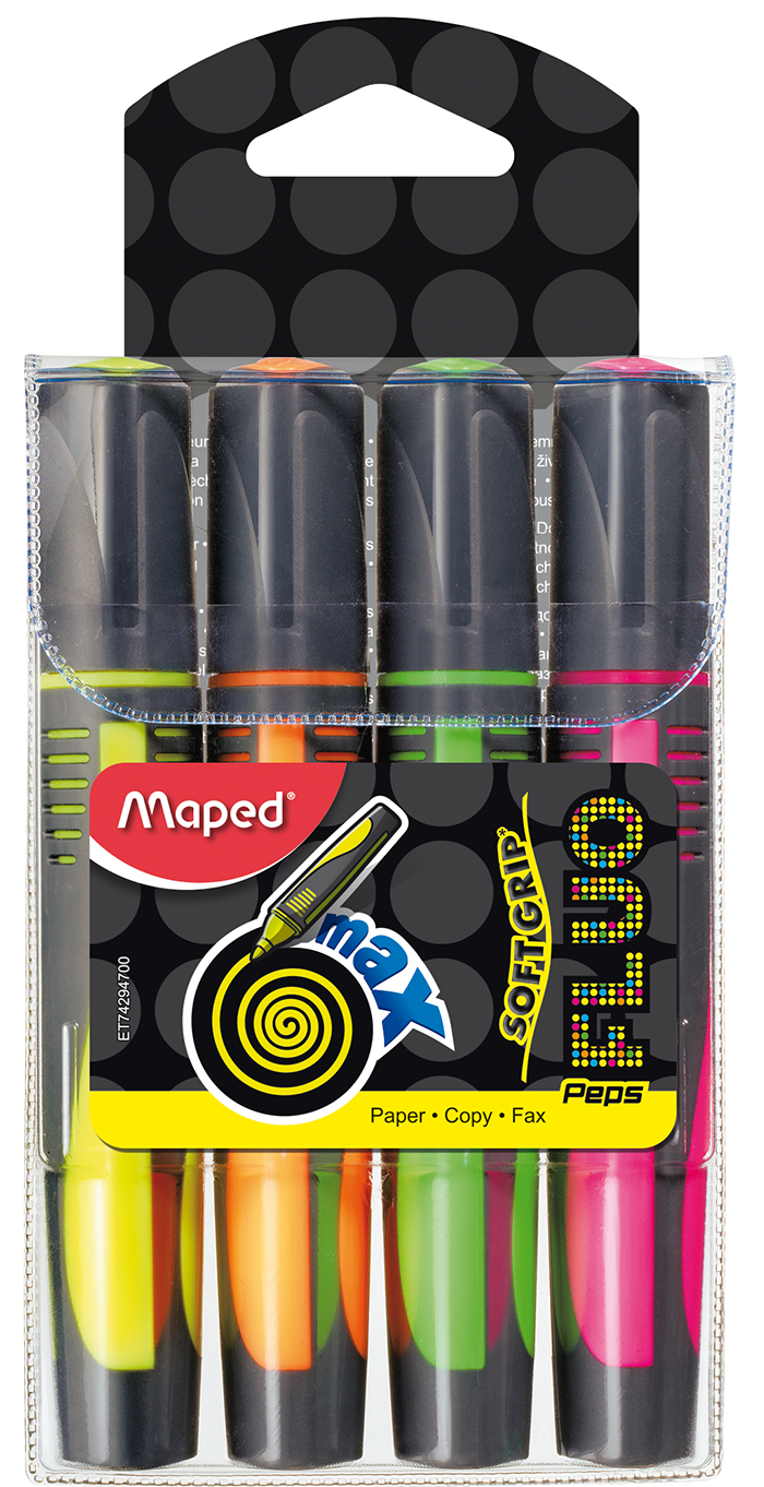 Набір з 4-х текст-маркерів Fluo Peps Max, MP.742947