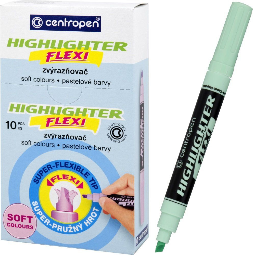 Маркер 8542 Flexi, 1-4,6 мм клиновидный пастельный зеленый, CentroPen 2