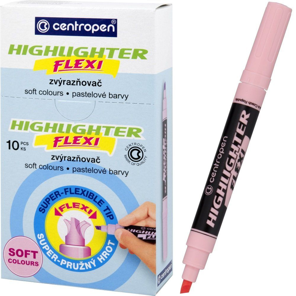 Маркер 8542 Flexi, 1-4,6 мм клиновидный пастельный розовый, CentroPen 2