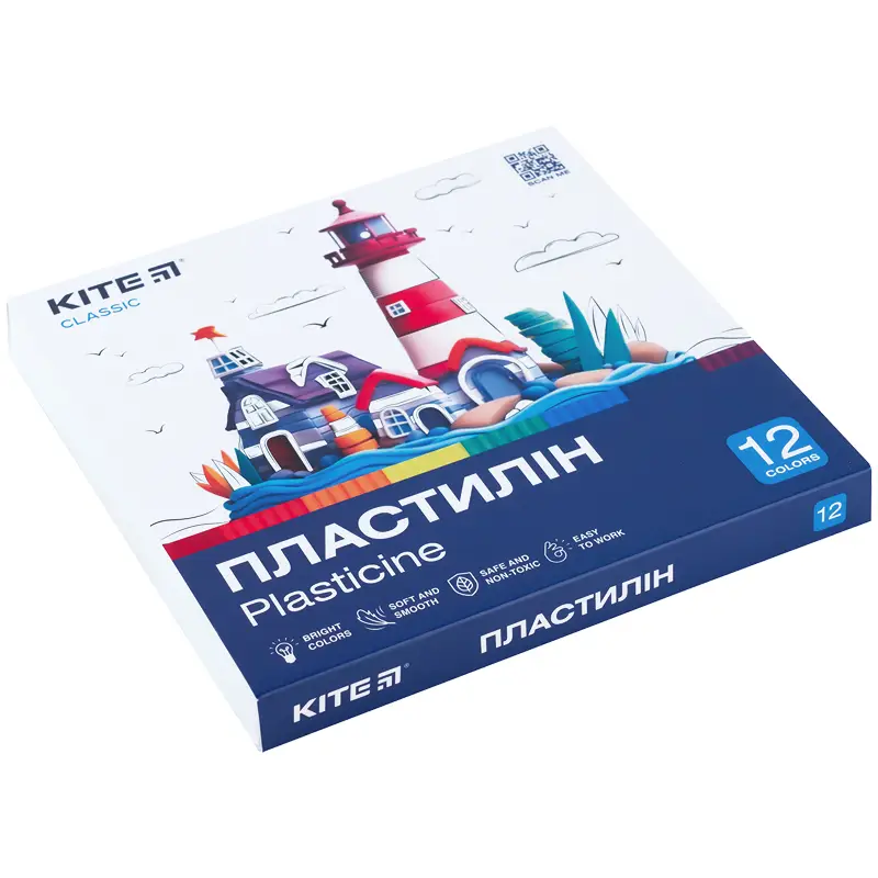 Пластилин, 12 цветов, 240 г. Kite Classic, K-1086 1