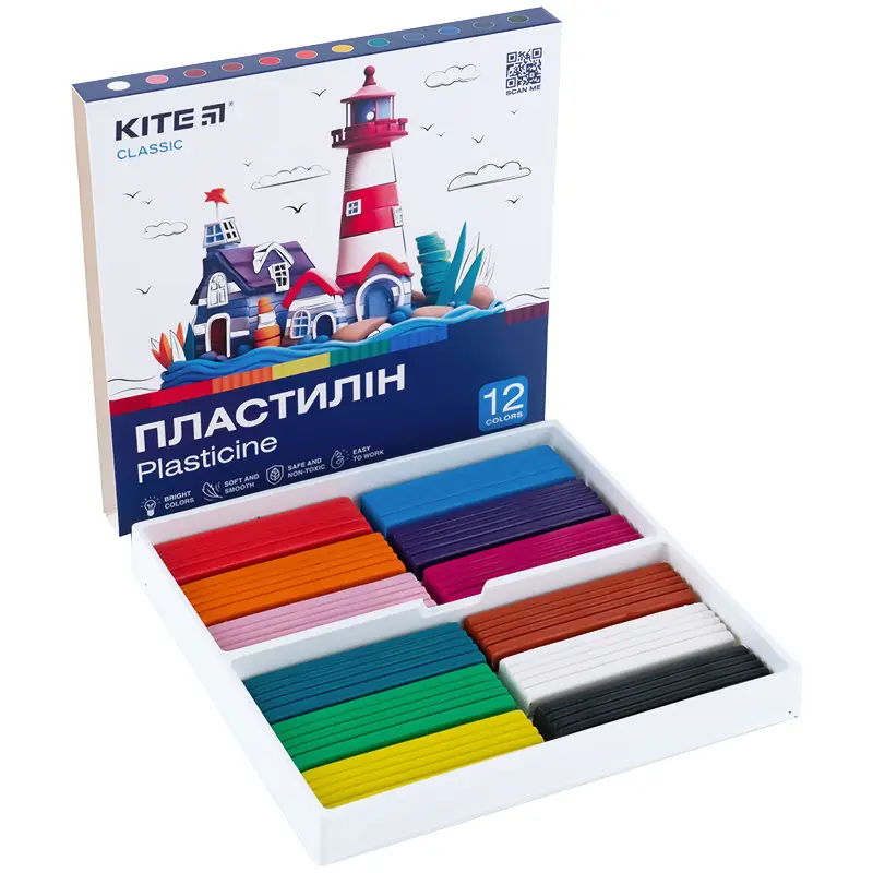 Пластилин, 12 цветов, 240 г. Kite Classic, K-1086 4