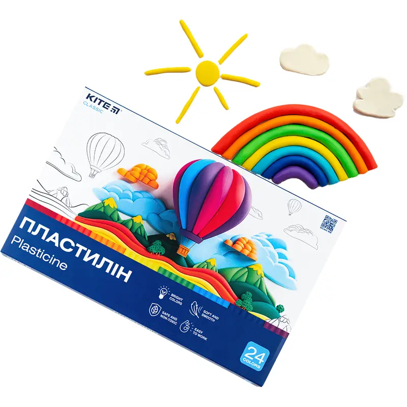 Пластилин, 24 цвета, 480 г. Kite Classic, K-089 5