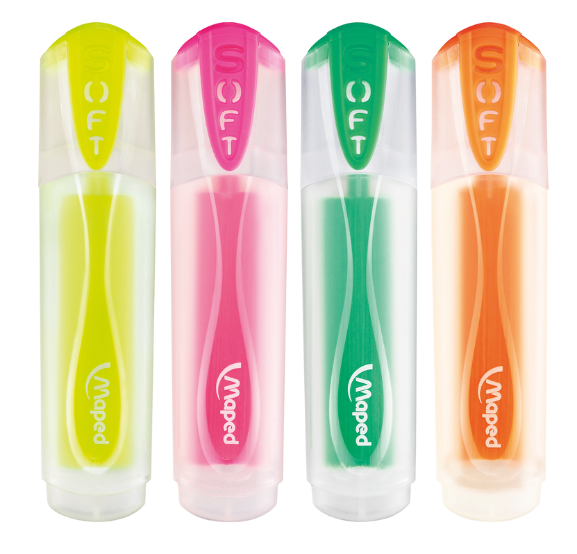 Набор из 4-х текст-маркеров Fluo Peps Ultra Soft Transparent, блистер, ассорти, MP.745947 1