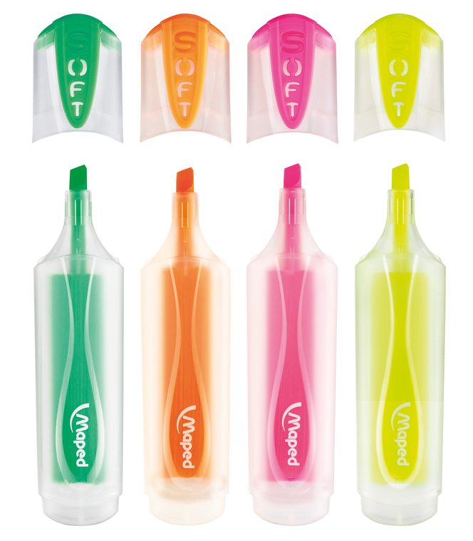 Набор из 4-х текст-маркеров Fluo Peps Ultra Soft Transparent, блистер, ассорти, MP.745947 2