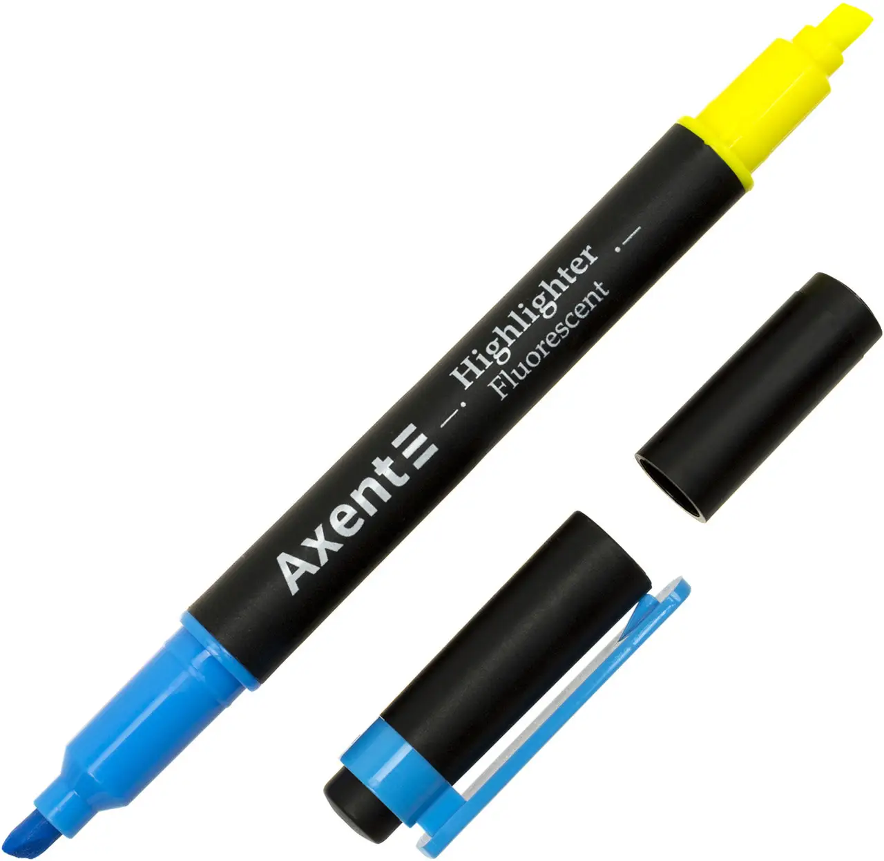 Маркер Highlighter Dual 2-4 мм клиноподібний, блакитний+жовтий, 2534-02-A 2