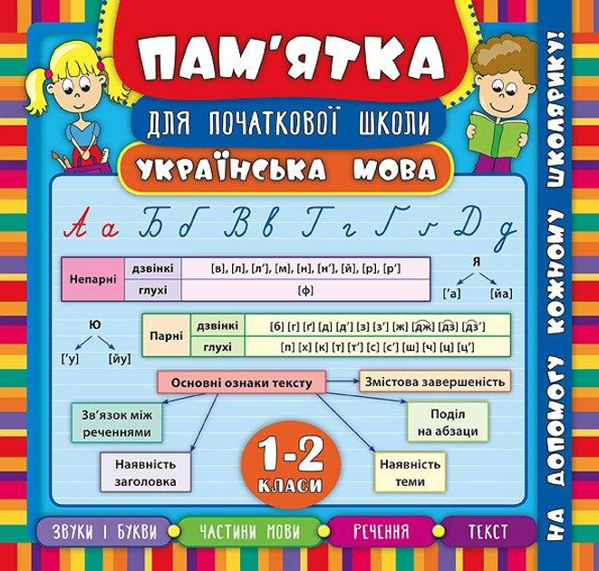 Книга Пам’ятка для початкової школи.Українська мова. 1-2 класи (5150)