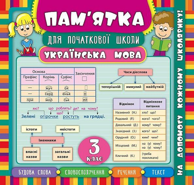 Книга Пам’ятка для початкової школи.Українська мова. 3 клас (5167)