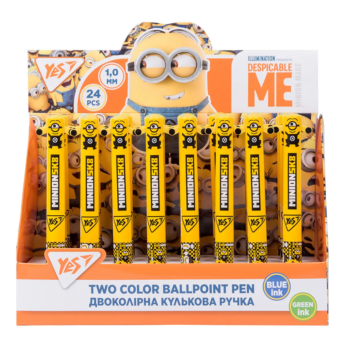 Ручка шариковая "Minion" 1 мм, 2 цв., 412052 Yes 2