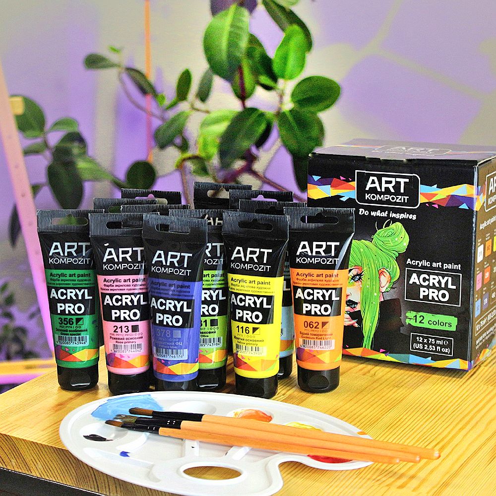 Краска акриловая ART Kompozit 258 красный нафталовый 0,075 л туба 2