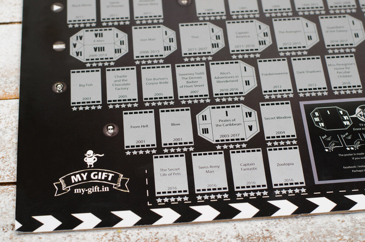 Скретч постер My Poster Cinema edition XXI century, 68*47 см (англ. яз.) + постер премьер ТМ "My Gift" 5