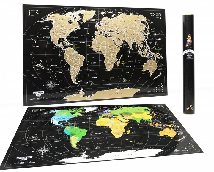 Скретч постер My Map Black edition Mini, 41*61 см (англ.мова), ТМ "My Gift"