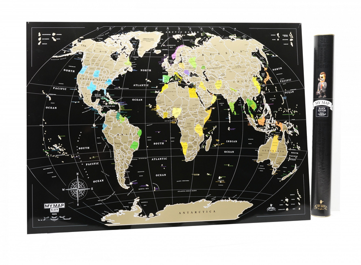 Скретч постер My Map Black edition Mini, 41*61 см (англ.мова), ТМ "My Gift" 1