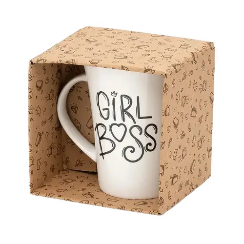 Чашка "Girl boss" black капучино, 360 мл + подарочная коробка Kvarta, 1799 1