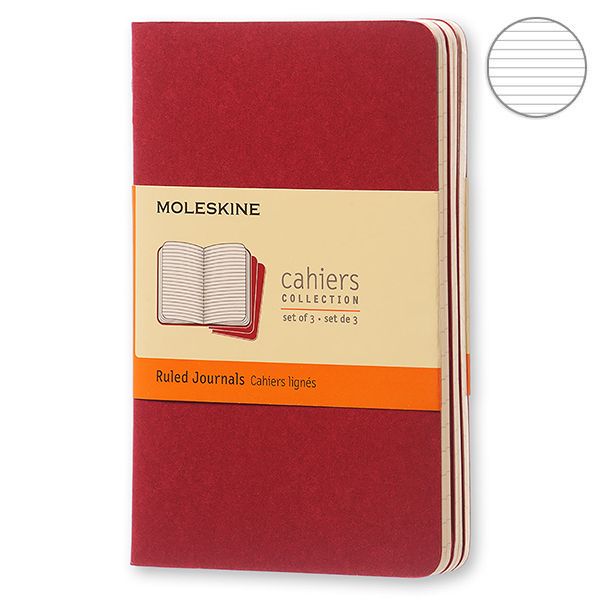 Записник Бордо кишеньк. лінійка, Moleskine Cahier, CH111