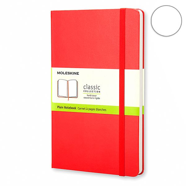 Записник Червоний середній нелінований, Moleskine  Classic, QP062F2F