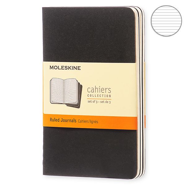 Записник Чорний кишеньк. лінійка, Moleskine Cahier, QP311