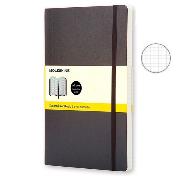 Блокнот Черный мягкий средний клетка, Moleskine Classic, QP617F