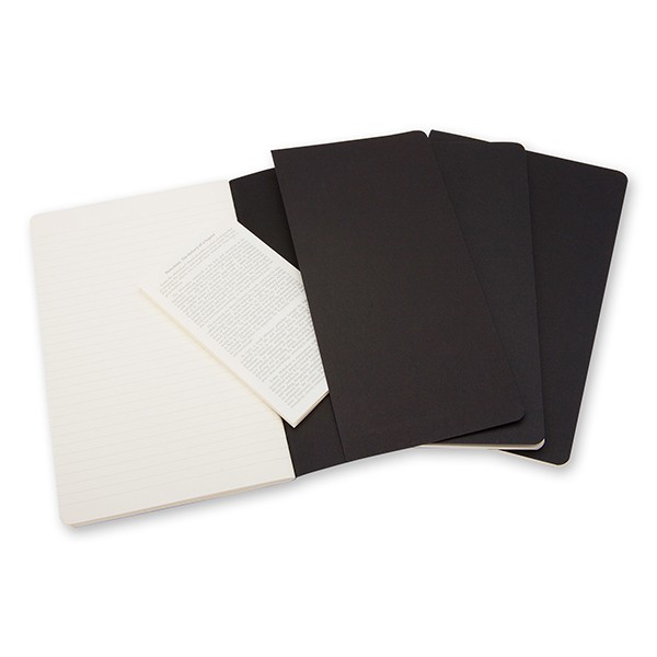 Записник Чорний середній лінійка, Moleskine Cahier, QP316 2