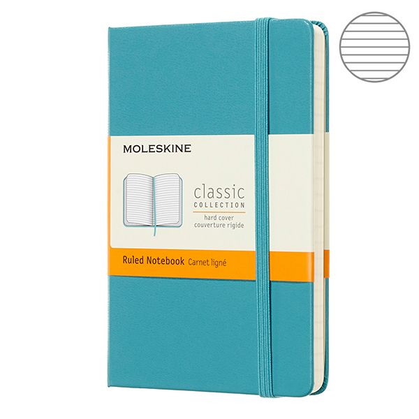 Записник Океанський Синій середній лінійка, Moleskine Classic, QP616B35