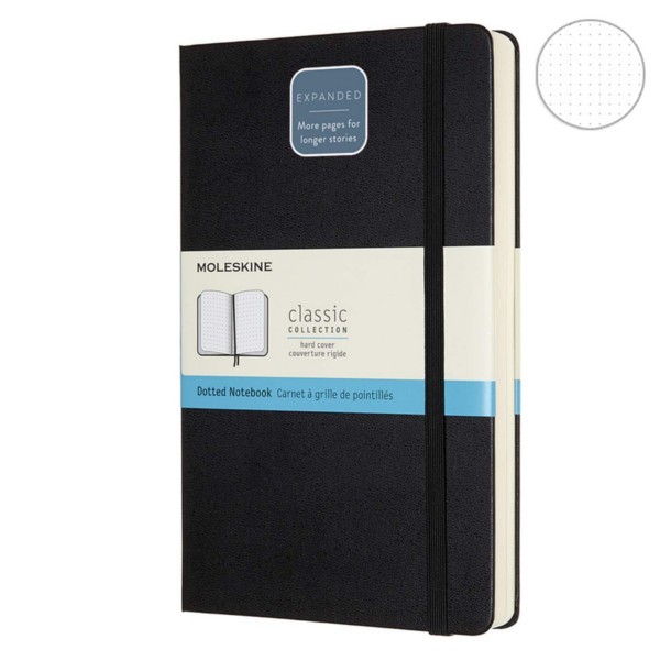 Записник Чорний середній точка, Moleskine Classic Expanded, QP066EXP