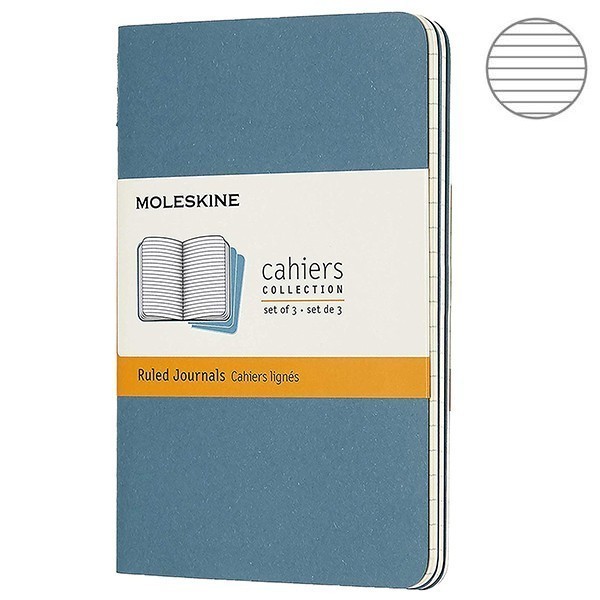 Записник Жвавий Блакитний кишеньк. лінійка, Moleskine Cahier, CH011B44