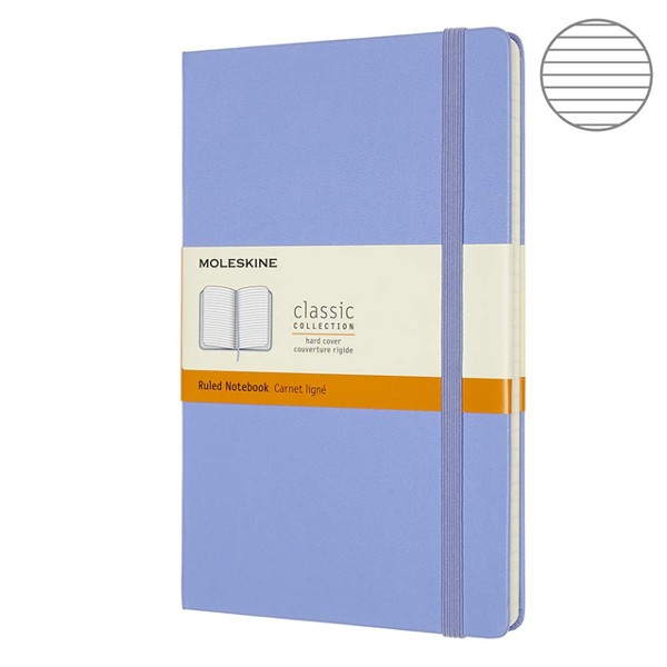 Записник Блакитна Гортензія середній лінійка, Moleskine Classic, QP060B42
