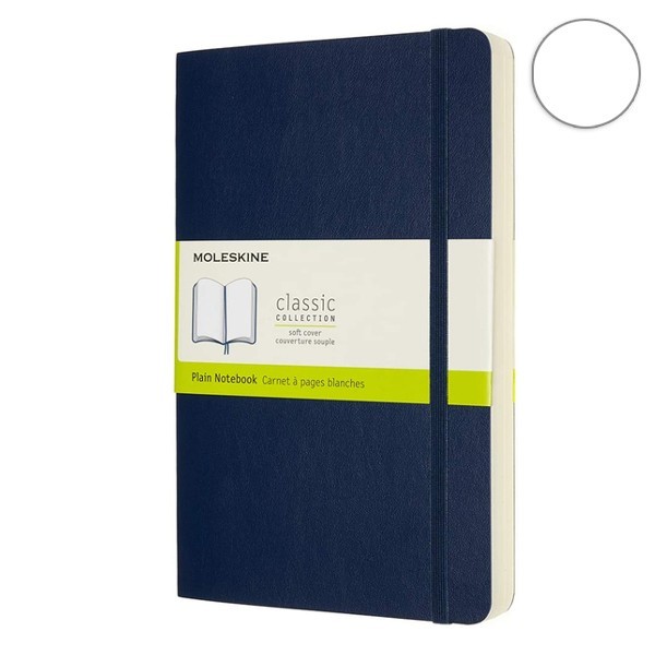 Записник Сапфір м’який середній нелінований, Moleskine Classic Expanded, QP618EXPB20