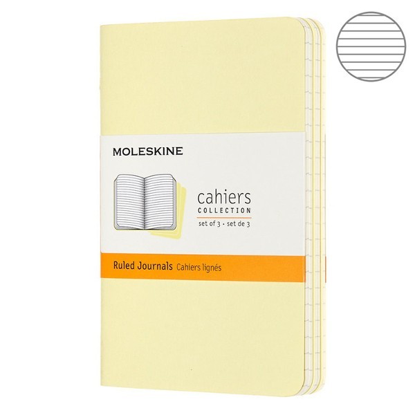 Записник Ніжний Жовтий кишеньк. лінійка, Moleskine Cahier, CH011M23