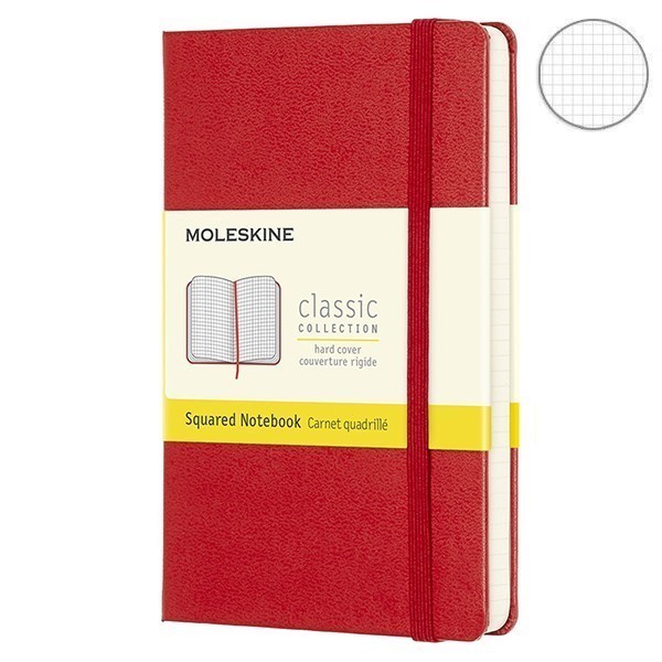 Записник Червоний кишеньк. клітина, Moleskine Classic, MM712R