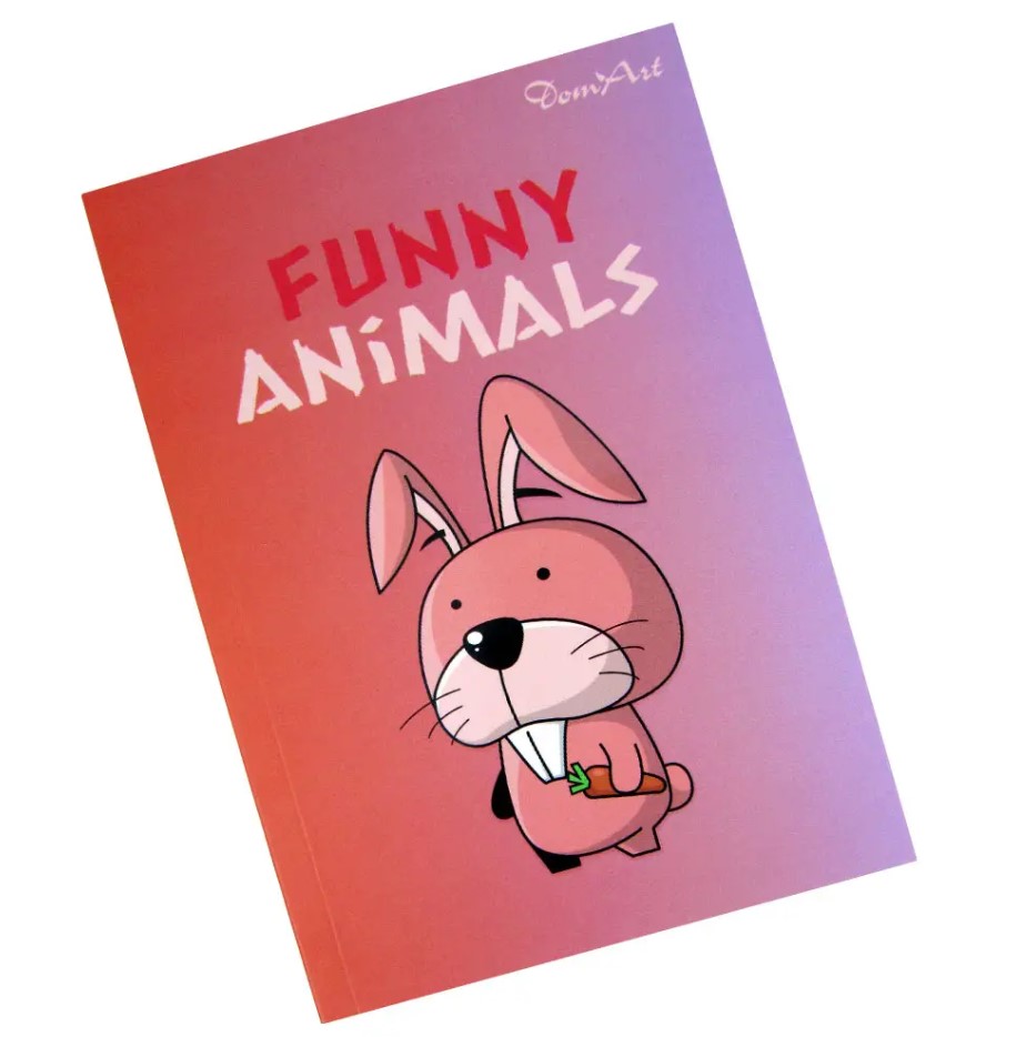 Блокнот B6 80 л "Funny Animal" в ассорт., цветная клетка с рисунком, DomArt 3