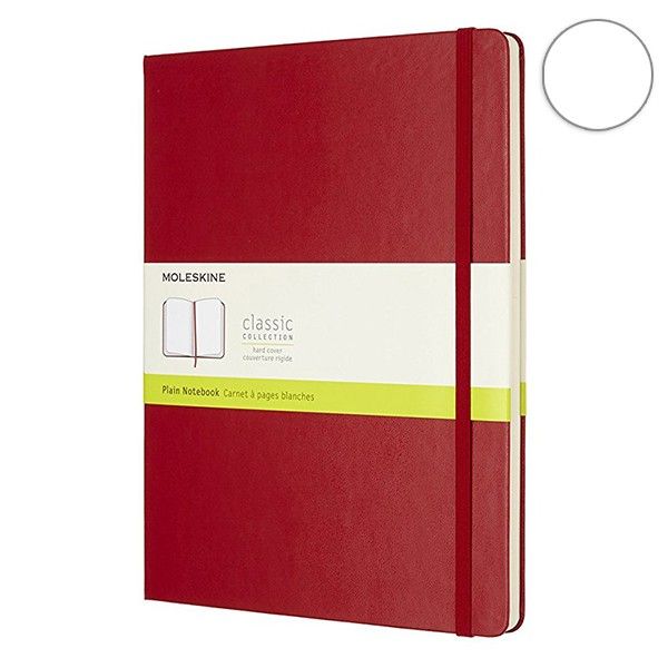 Блокнот Красный большой нелинованный, Moleskine Classic, QP092F2F