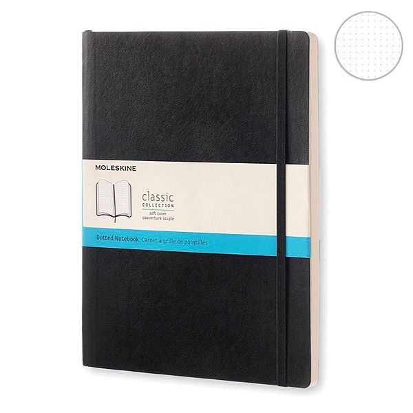 Записник Чорний м’який великий точка, Moleskine Classic, QP624