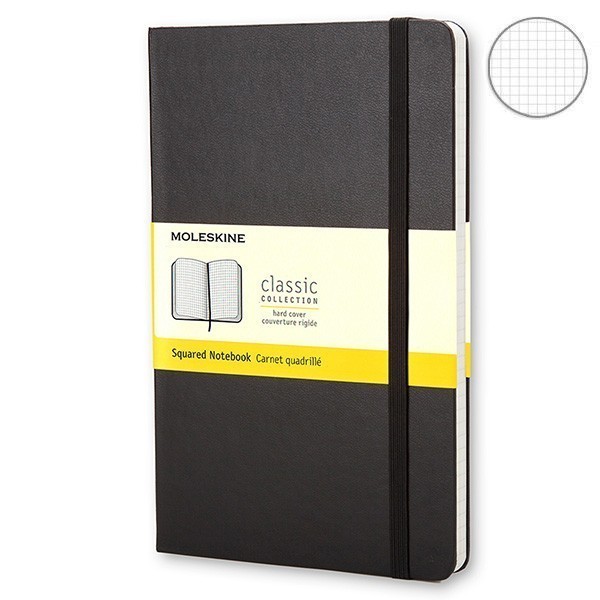Записник Чорний середній клітина, Moleskine Classic, QP061F