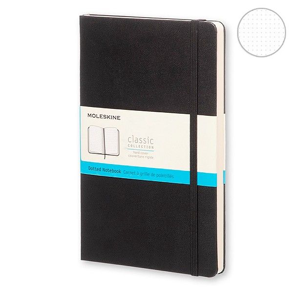 Записник Чорний середній точка, Moleskine Classic, QP066F